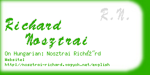 richard nosztrai business card
